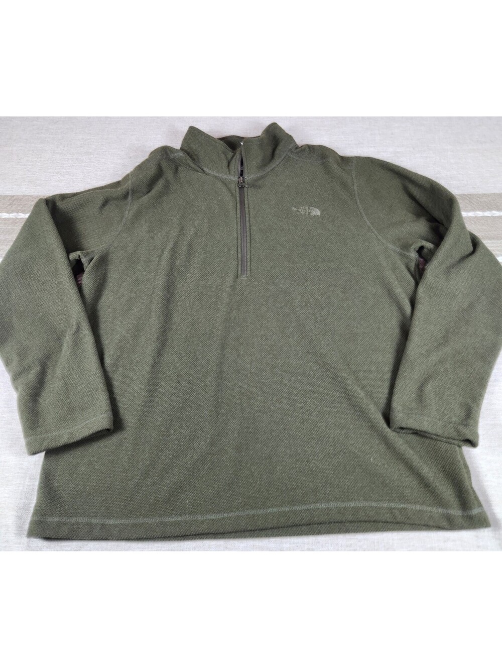 The North Face Men's Green 1/4 Zip Knit Fleece Pullover Hiking Outdoors Size XL